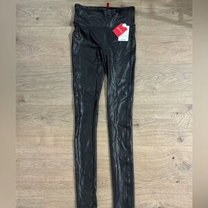 Spanx Shinny Faux Leather Leggings Tall Sz S NWT